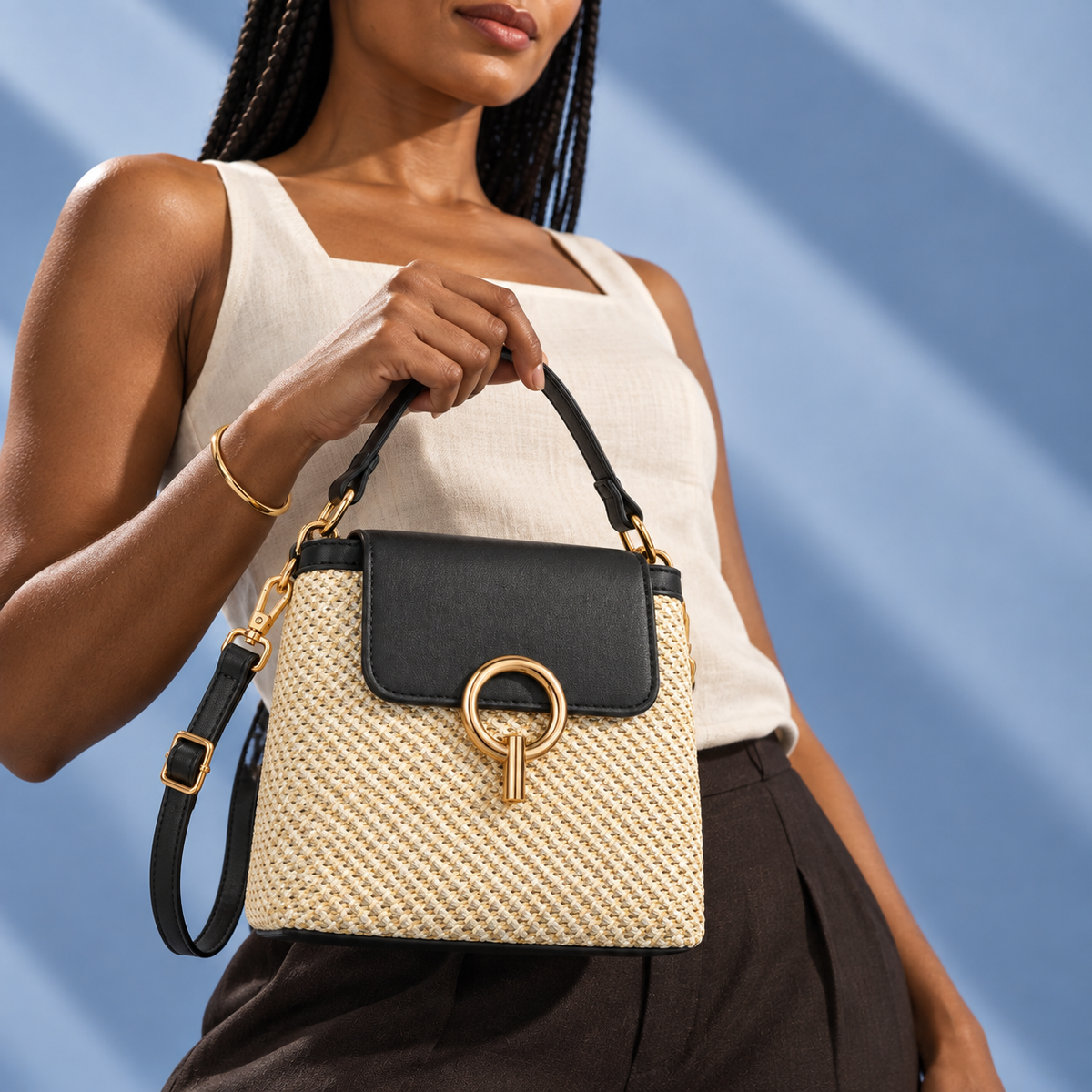 Woven Straw Crossbody